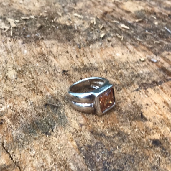 CZ Yellow Sterling Silver Men’s Ring - Picture 6 of 8